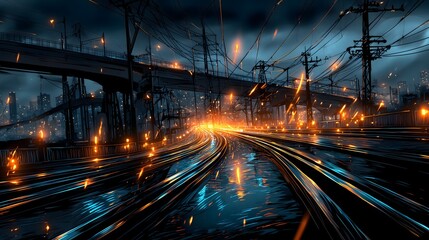 Music bars under rainy overpass