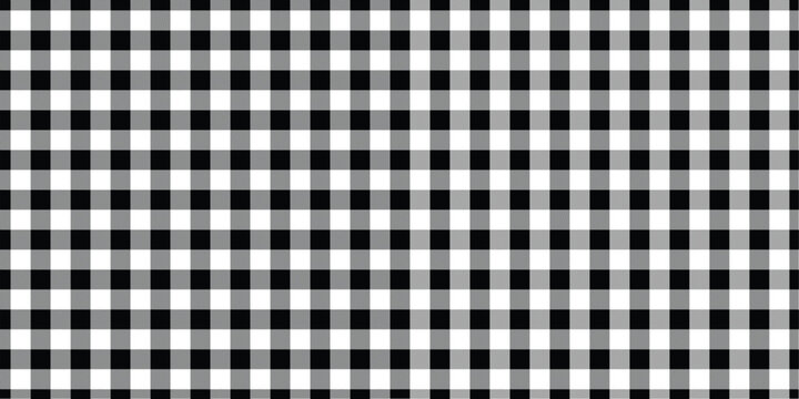 Classic black and white gingham checkered pattern