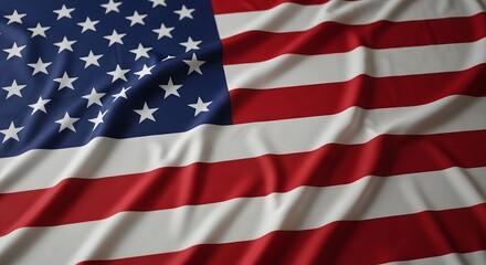 American flag with red and white stripes and blue star field
