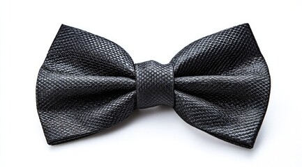 Elegant black bow tie isolated on white background for fashion concepts