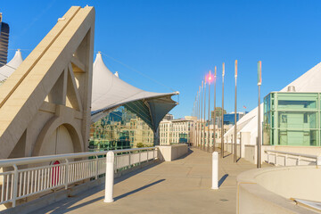 San Diego Convention Center Architecture with Iconic White Fabric Roof © Katie Chizhevskaya