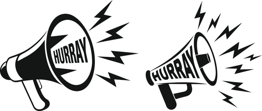 Hurray Megaphone Celebration Vector Icon