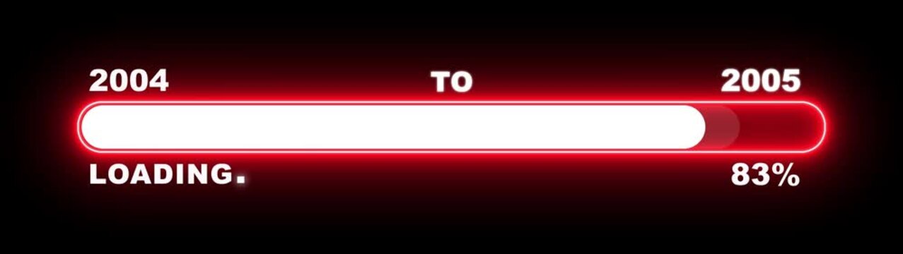 New year 2005 loading bar animation Year changing from 2004 to 2005. Loading bar from 2004 to 2005 new year transfer animation. Almost reaching New Year, loading business progress.