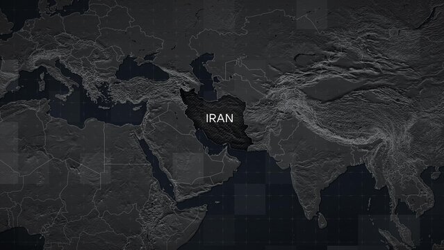A detailed political map of Iran showing its borders and geographic location in the Middle East. Perfect for news coverage of airstrikes, educational content, and geopolitical projects.

