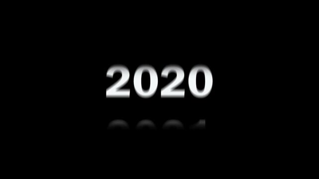 Digital year 2001 display counter animation date clock time numbers white date clock time numbers