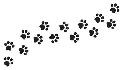 dog paw tail - cat paw walking motion icon print vector silhouette logo illustration - puppy footprint  © Numrah
