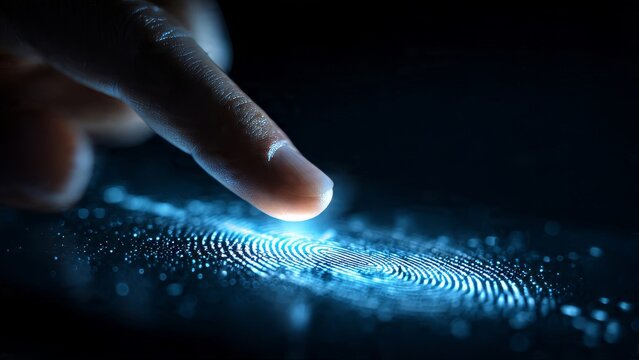 Finger Touching Digital Fingerprint Scanner, Biometric Authentication

