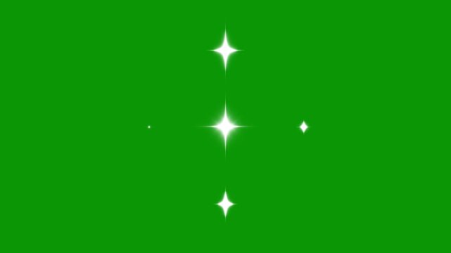 Magical starry sky with twinkling stars, Starry night, glowing shinning stars, Sparkle twinkling star animation video, blinking shining stars, twinkle stars at sky, glowing green screen background.