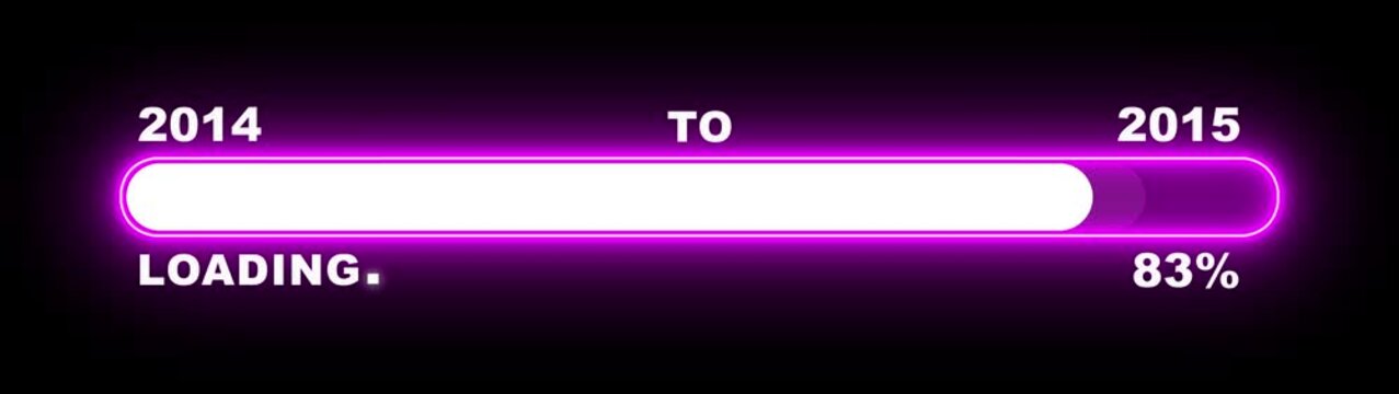 New year 2015 loading bar animation Year changing from 2014 to 2015. Loading bar from 2014 to 2015 new year transfer animation. Almost reaching New Year, loading business progress.