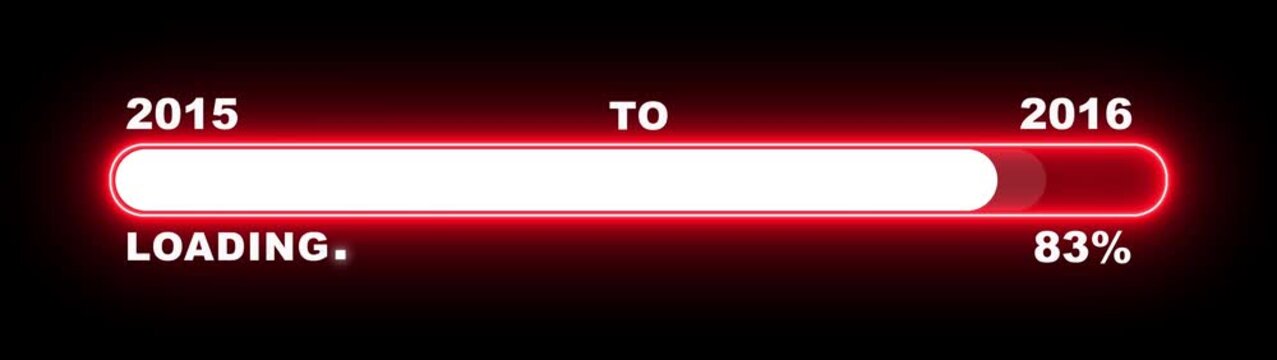 New year 2016 loading bar animation Year changing from 2015 to 2016. Loading bar from 2015 to 2016 new year transfer animation. Almost reaching New Year, loading business progress.