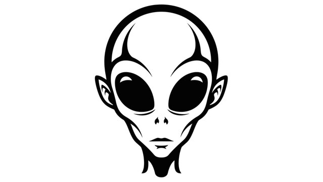 Alien Head Icon, Extraterrestrial Face, UFO Symbol, Sci-Fi Character, Mysterious Being
