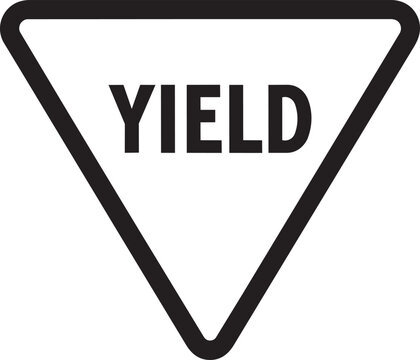 Yield Sign: A clear and concise yield sign, its bold triangle shape immediately communicates the need to give way, ensuring traffic safety and smooth navigation on roads.
