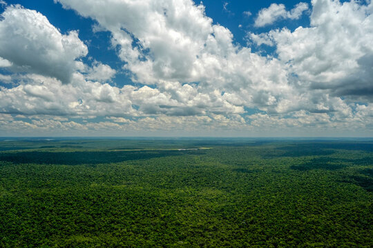 Aerial view Iguazu falls waterfalls Scenic destination panorama from helicopter tour