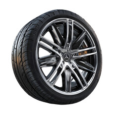 Obraz premium Car Alloy Wheel with Tire Tread Detail, Automotive Part, Isolated on Transparent Background