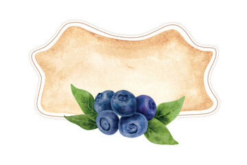 Colorful Blueberry Packaging Logo Design Element in Vintage Style. Blueberry Retro Label Vector Illustration. 