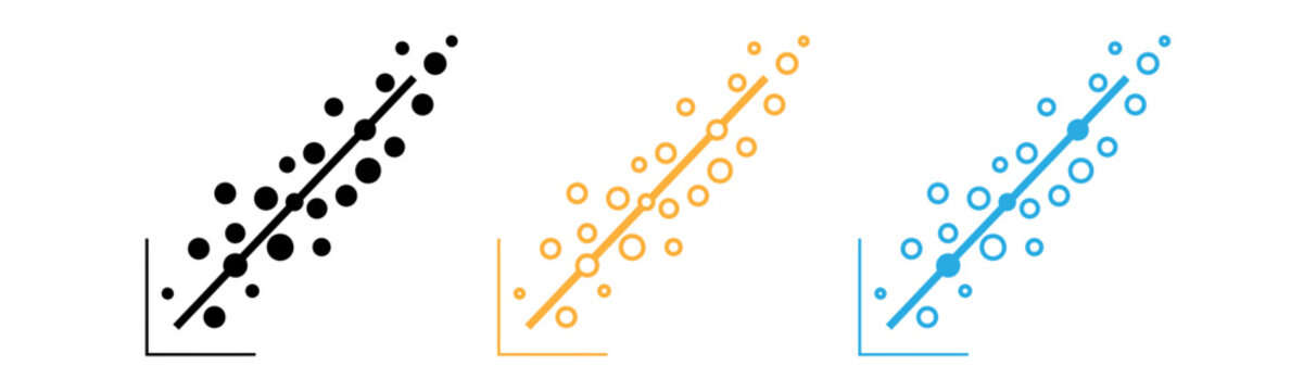 Scatterplot with regression lines in three colors