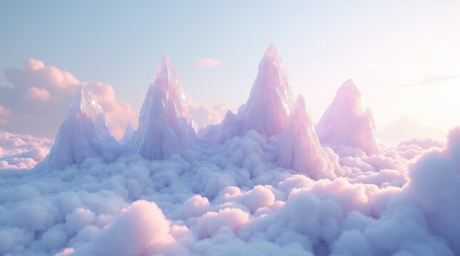 clouds over the mountains and Icey background  