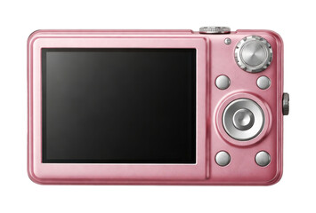 Obraz premium PNG Pink digital camera with buttons.