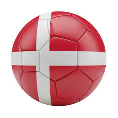 Fototapeta premium A stylized globe featuring the danish flag prominently displayed on its surface isolated on transparent background