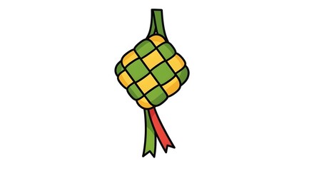 Ketupat illustration for Eid alFitr celebration.