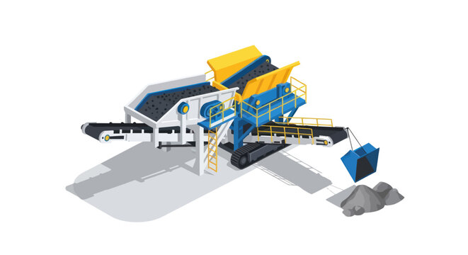 Industrial crushing and screening plant machinery equipment.