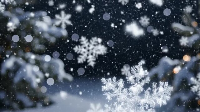 Relaxing Winter Snowflakes & Snowfall Loop | Cozy Holiday Background