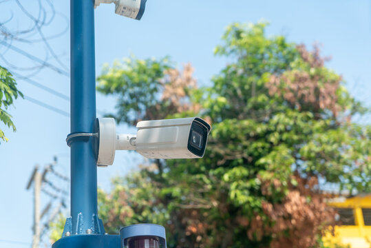 Security Camera on Urban Pole