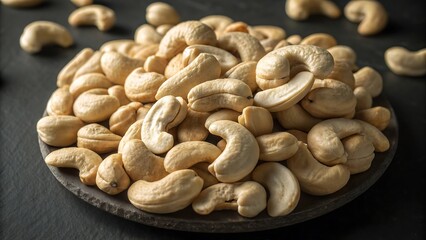 Raw Cashew Nuts on Plate &ndash; Healthy Snack
