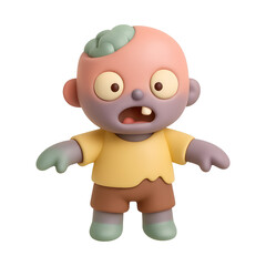 Fototapeta premium PNG Cute cartoon zombie toy figure