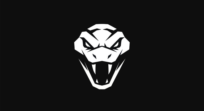 Snake head graphic on black background