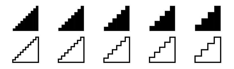 Fototapeta premium Black and white geometric staircase pattern design.