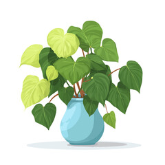 Philodendron, clean 2D vector flat illustration in minimal and modern style on a white background. © MiniVex