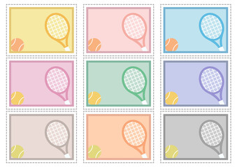 テニス■テニスラケットとボールのメッセージカードセット