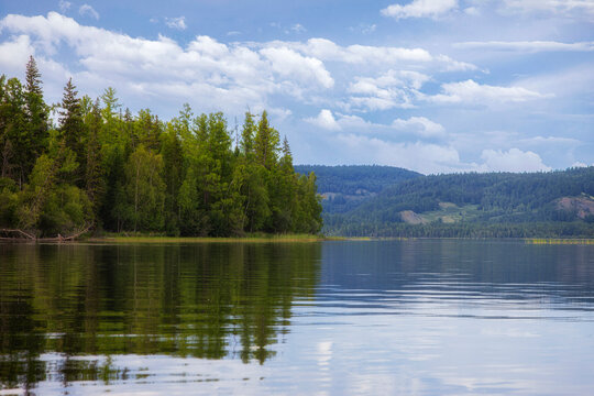 Summer landscape. Russia, Tuva Republic, Lake Azas