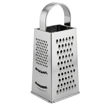 Stainless steel grater with handle isolated on transparent background