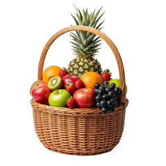 Fresh fruit basket with variety of fruits