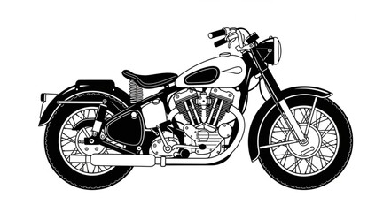 motorcycle on a white background © Heri