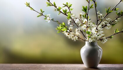 spring branches in a vase