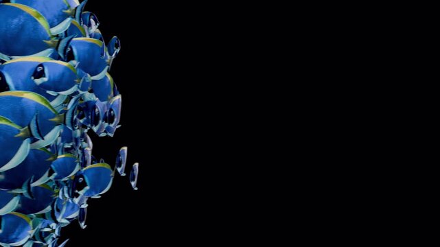 Blue Tang Fish Swimming Transition