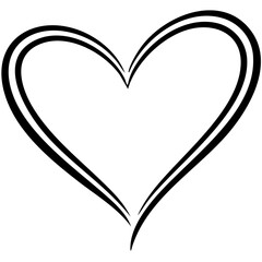 Heart clip art design on plain white transparent isolated background for card, shirt, hoodie, sweatshirt, apparel, tag, mug, icon, poster or badge