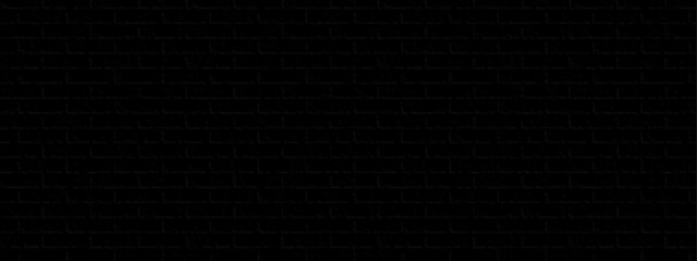 Black brick background texture. brick pattern and black background wall brick.	