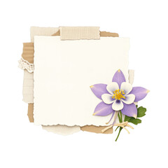 Fototapeta premium PNG Floral scrapbook paper element