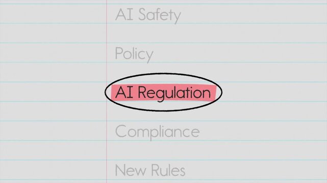 ai regulation highlighted text with documentary style title animation for news and report