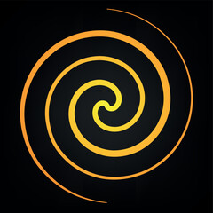 Naklejka premium Yellow spiral with gradient on a dark background