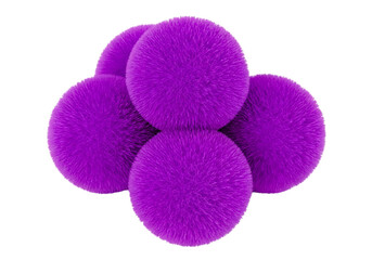A cluster of five purple spheres arranged in a circular pattern on a white background. isolated on transparent background