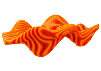 Vibrant orange fabric with wavy pattern and textured surface is visually appealing isolated on transparent background