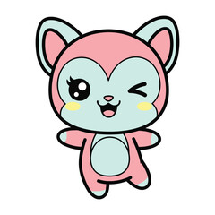 Fototapeta premium Cute Cartoon Deer Illustration