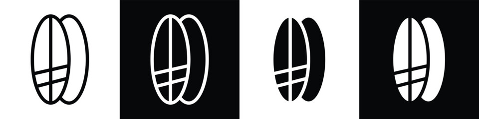 Fototapeta premium Surfboard lineal glyph icon style in white and black background