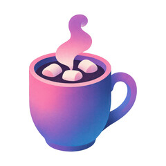 PNG Gradient mug with marshmallows