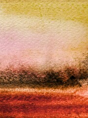 Hand painted abstract watercolor background with soft transitions of yellow pink and earthy orange colors on rough paper texture